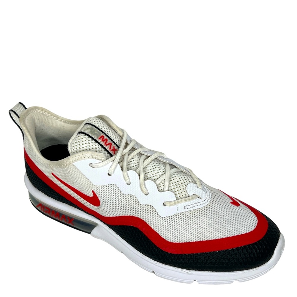 Nike Air Max Men’s Sequent 4.5 SE White Red BQ8823-100 Low Training Shoes Size 7